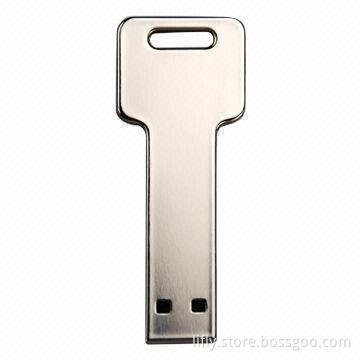 Key USB flash drives, metal housing in silver color